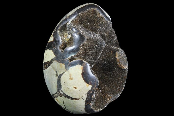 Septarian Dragon Egg Geode - Brown Crystals #88346